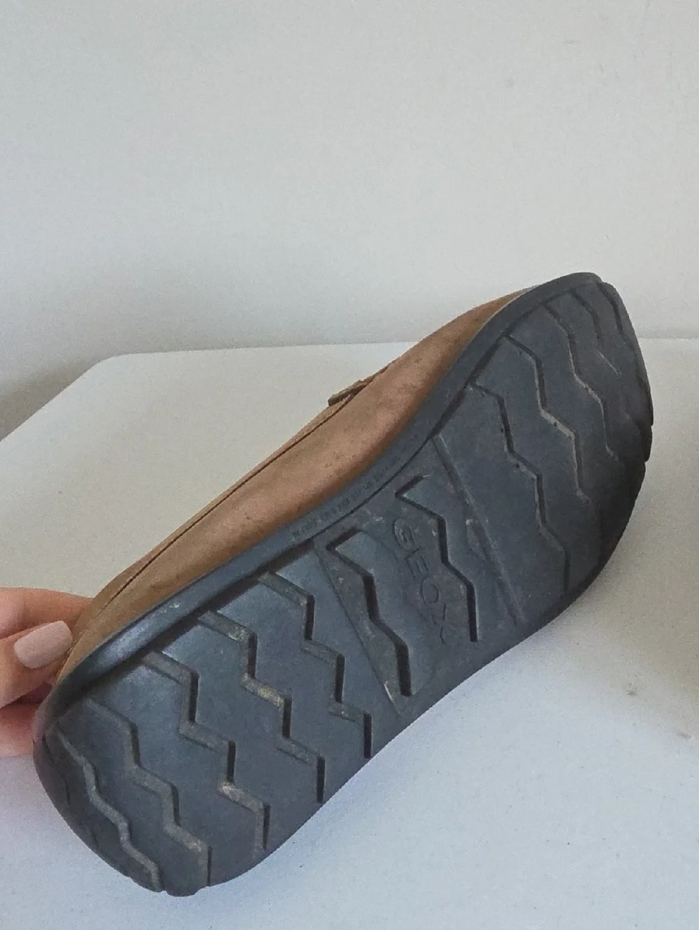 GEOX | Suede Driving Loafers Breathable Taupe Sz 41